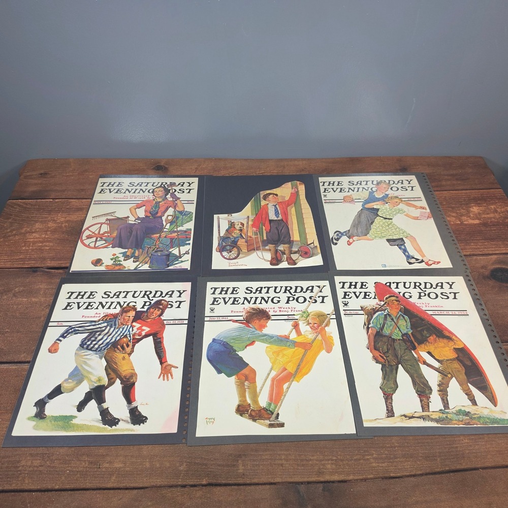 Saturday Evening Post Magazine Cover Prints Lot 12 OS Multicolor Good 1930s Art